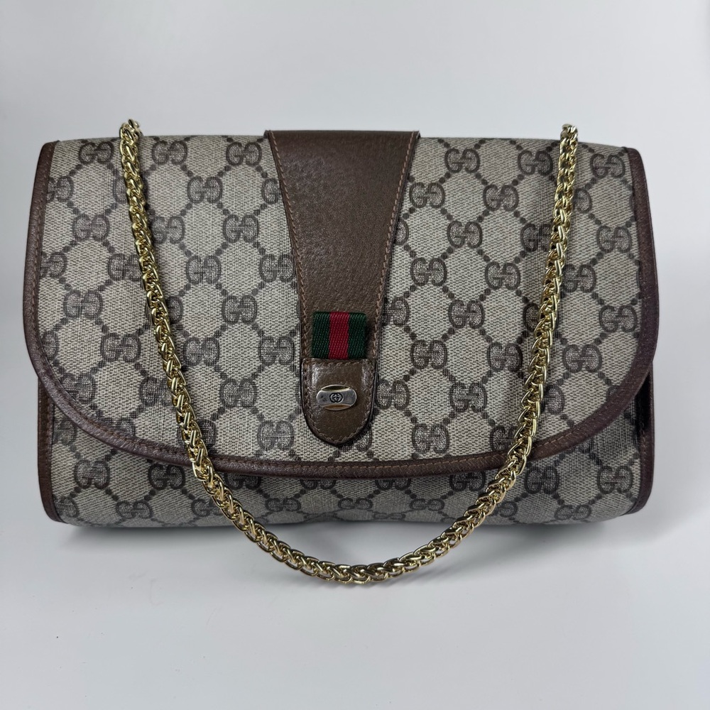 100% Authentic Vintage Gucci Supreme GG Monogram Clutch / Crossbody Bag - Picture 7 of 13